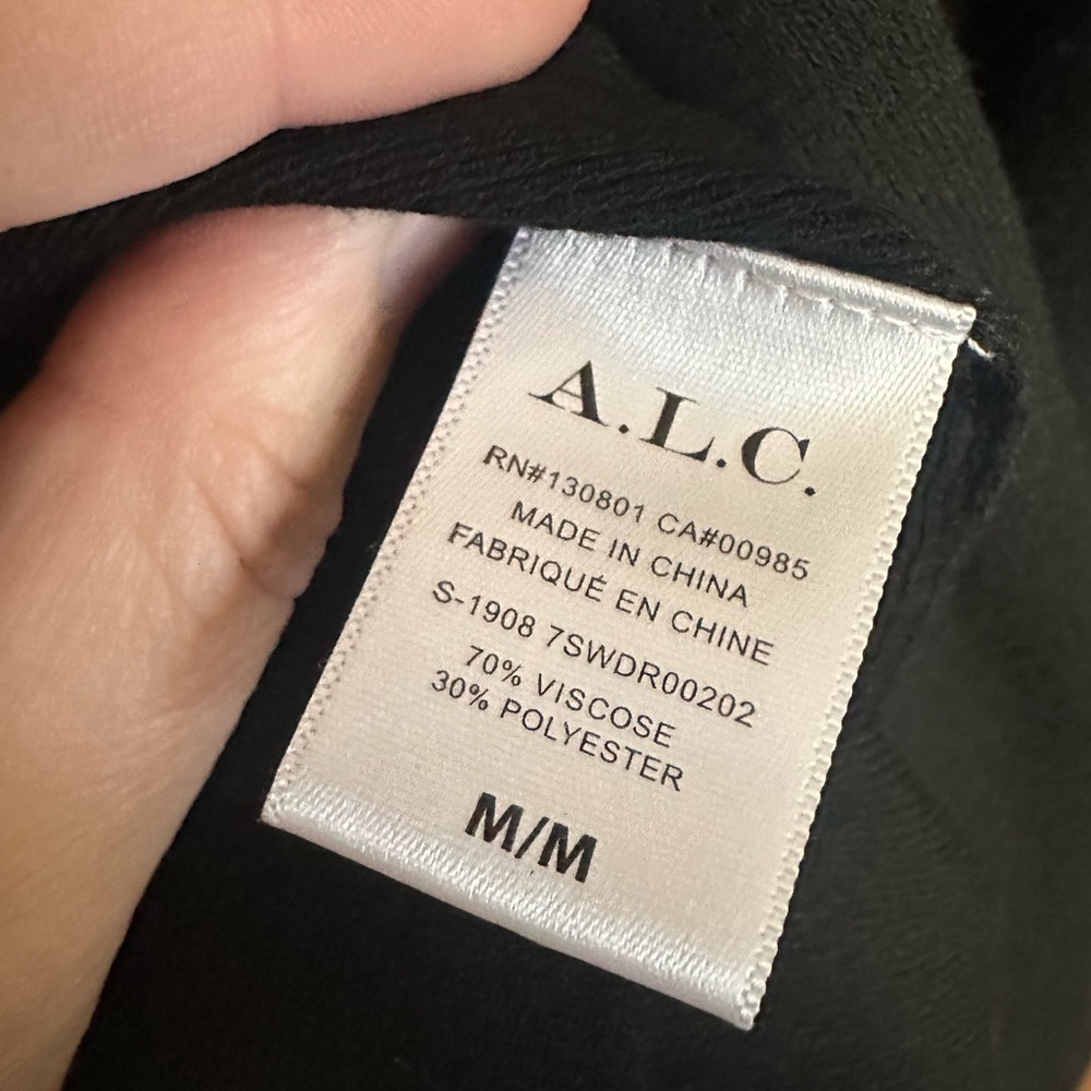 A.L.C. Ambrose Soft Black Knit Turtleneck Midi Dress w/ Slit Size Medium - Picture 5 of 5